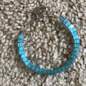 Alex and Ani light blue beaded charm bracelet